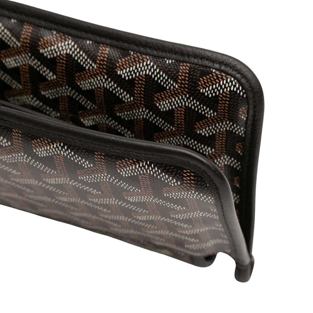 Goyard AB Goyard Black Coated Canvas Fabric Goyardine Plumet Pocket Wallet France