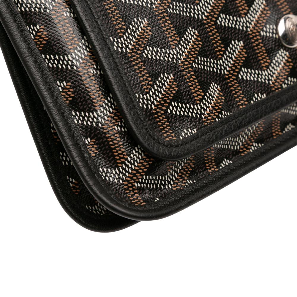 Goyard AB Goyard Black Coated Canvas Fabric Goyardine Plumet Pocket Wallet France