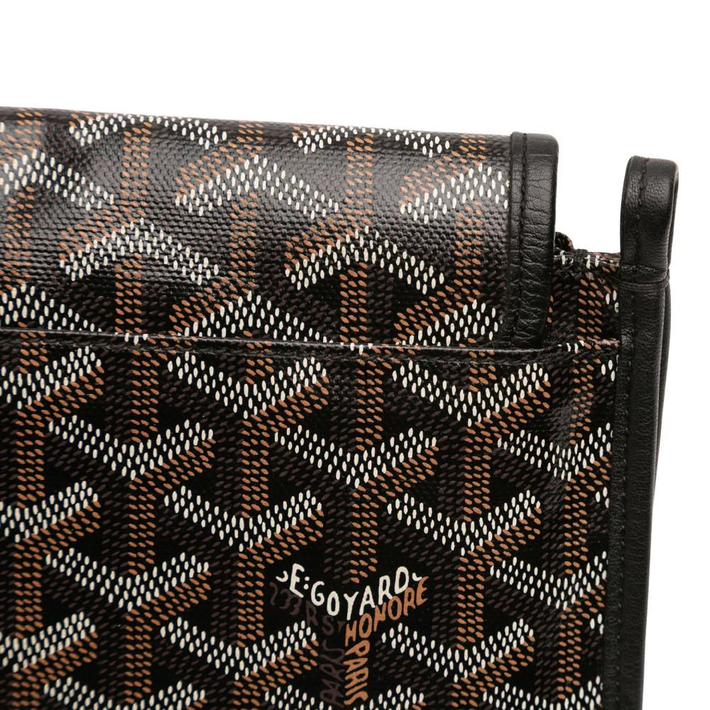 Goyard AB Goyard Black Coated Canvas Fabric Goyardine Plumet Pocket Wallet France