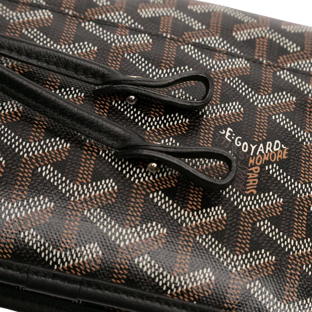 Goyard AB Goyard Black Coated Canvas Fabric Goyardine Plumet Pocket Wallet France