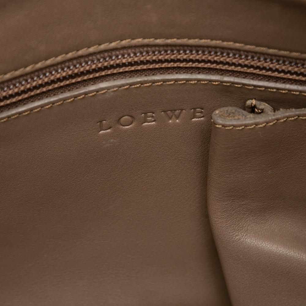 Loewe B LOEWE Brown Beige Suede Leather Anagram Shoulder Bag Spain
