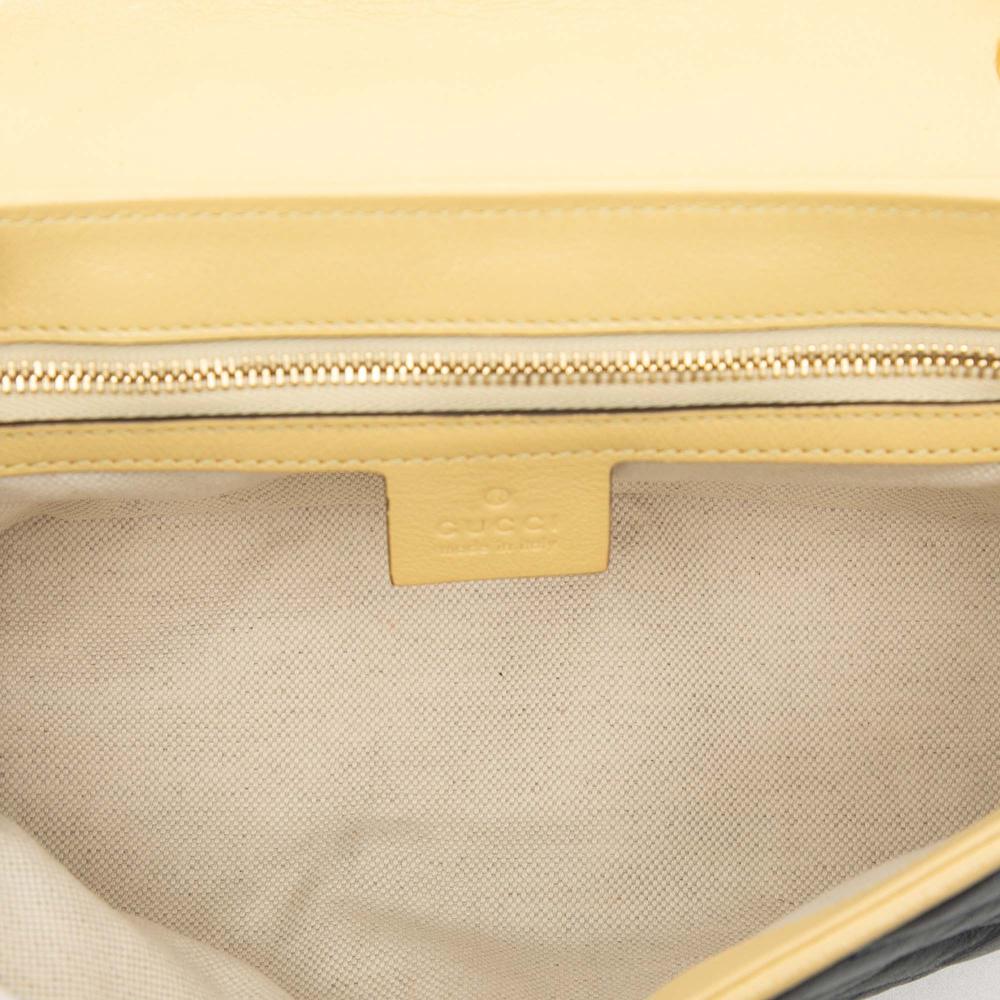 Gucci Blue Navy Calf Leather Medium GG Marmont Bicolor Matelasse Diagonal Torchon Shoulder Bag Italy