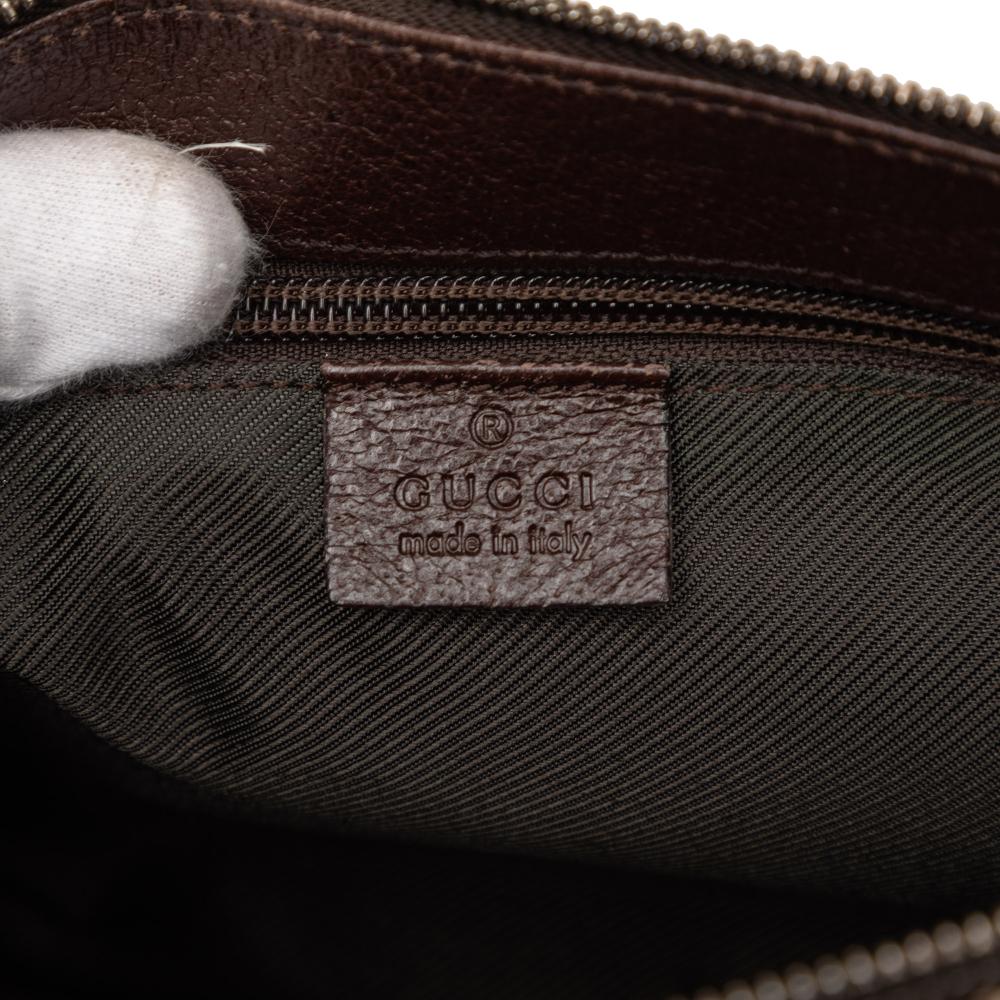 Gucci AB Gucci Brown Beige Canvas Fabric GG Crossbody Italy