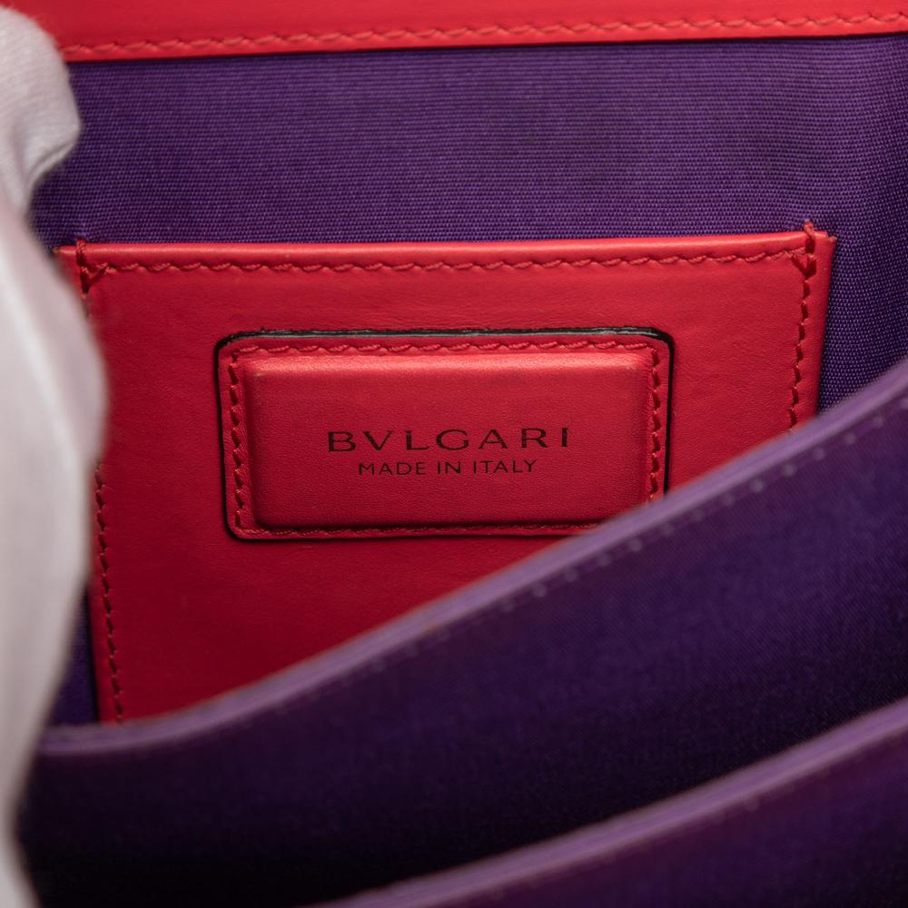 Bvlgari B Bvlgari Red Calf Leather Small skin Serpenti Forever Top Handle Bag Italy