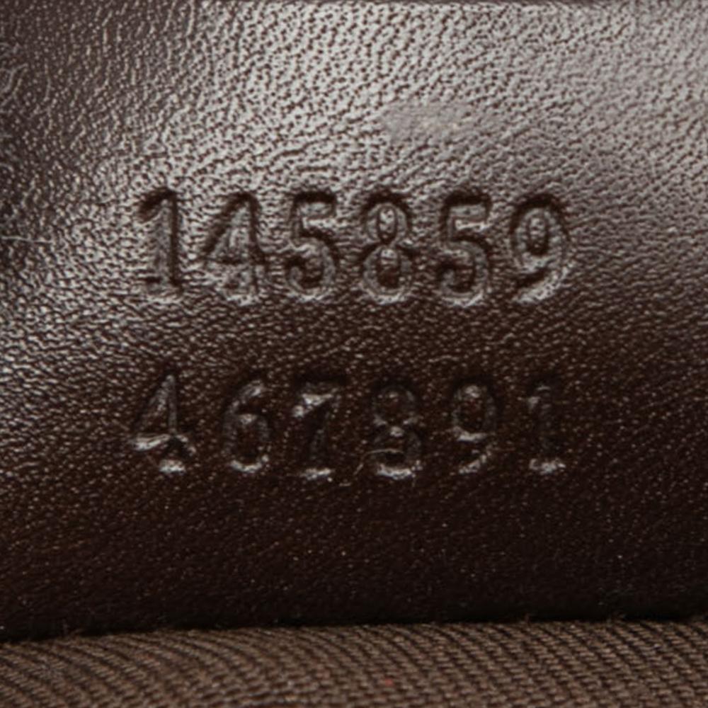 Gucci B Gucci Brown Beige Canvas Fabric GG Messenger Bag Italy