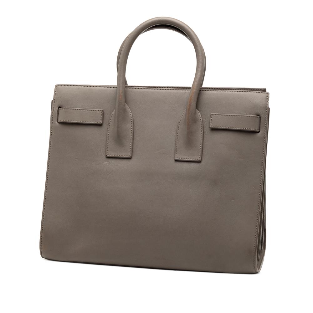 Saint Laurent B Saint Laurent Brown Taupe Calf Leather Small Sac De Jour Satchel Italy