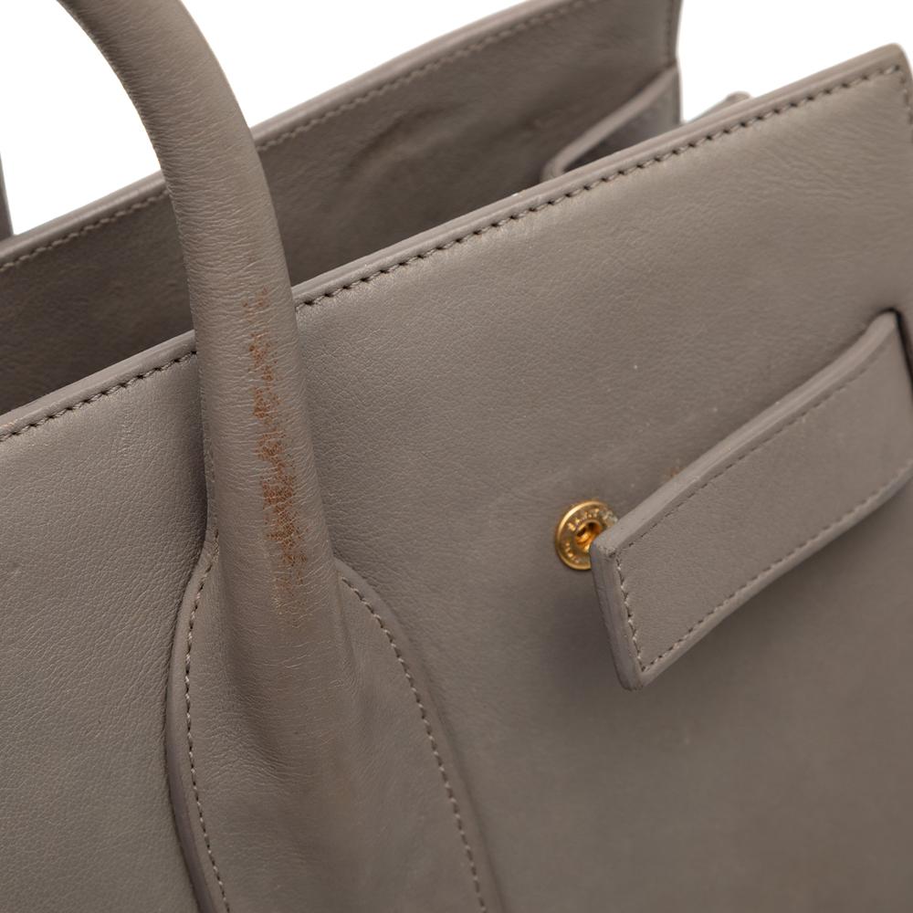 Saint Laurent B Saint Laurent Brown Taupe Calf Leather Small Sac De Jour Satchel Italy