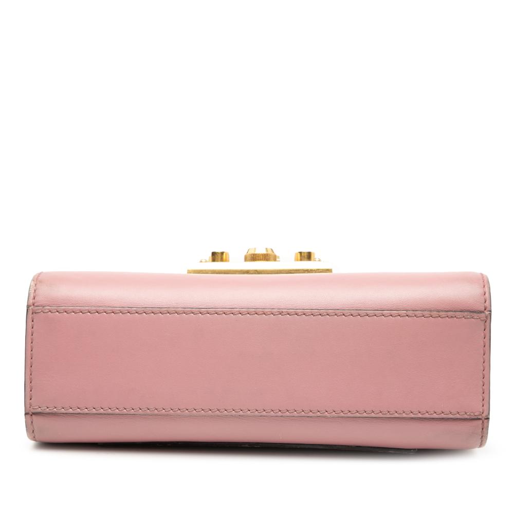 Gucci B Gucci Pink Calf Leather Small Padlock Crossbody Italy