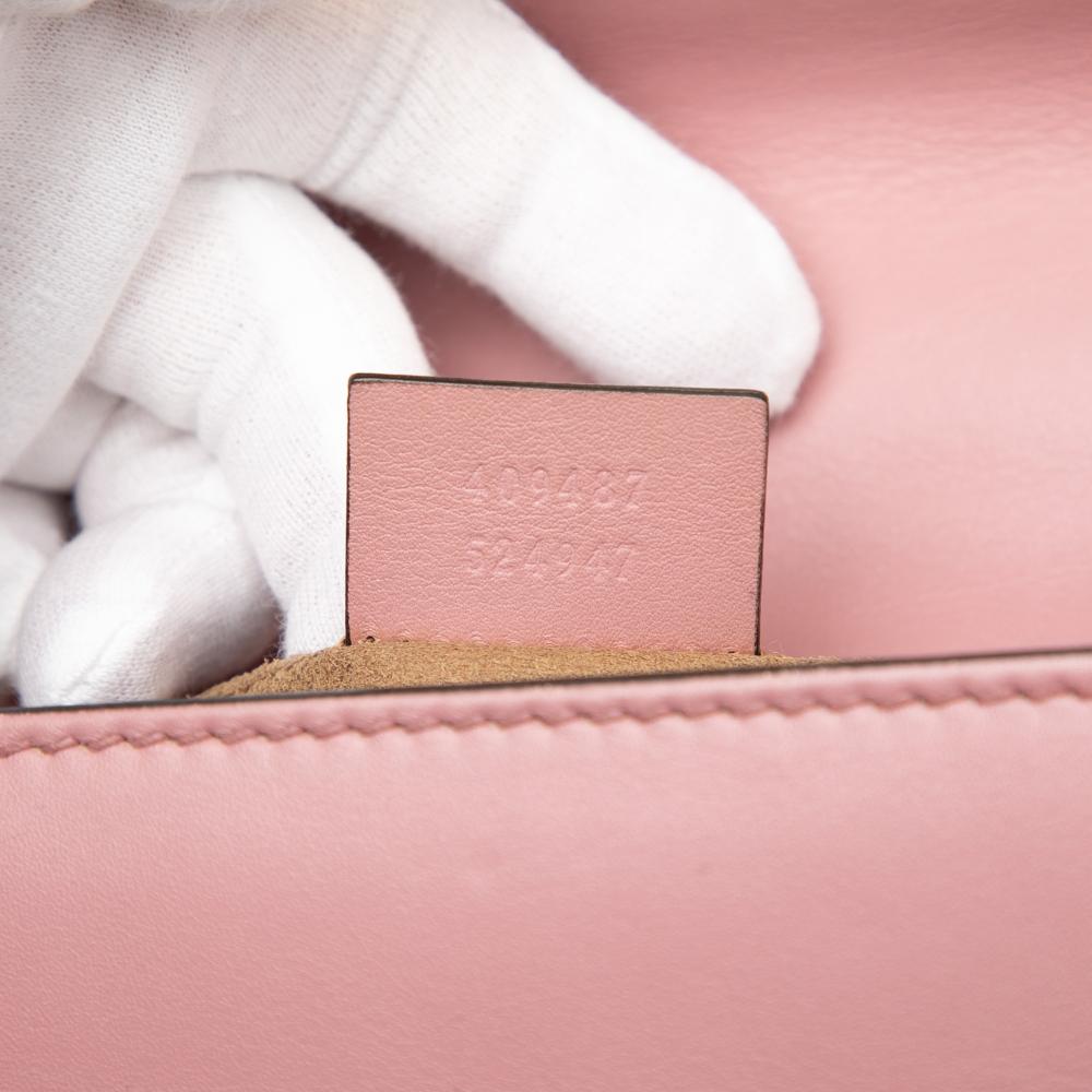 Gucci B Gucci Pink Calf Leather Small Padlock Crossbody Italy