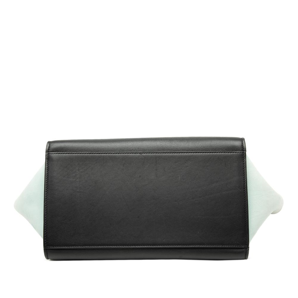 Celine B Celine Black with Multi Calf Leather Small Tricolor Trapeze Satchel Italy