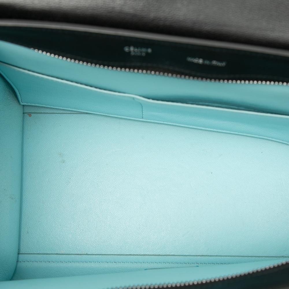 Celine B Celine Black with Multi Calf Leather Small Tricolor Trapeze Satchel Italy