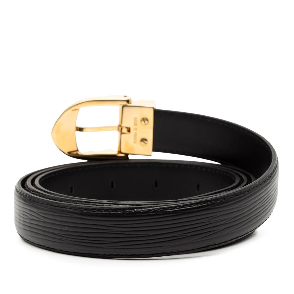 Louis Vuitton AB Louis Vuitton Black Epi Leather Leather Epi Classic Belt France