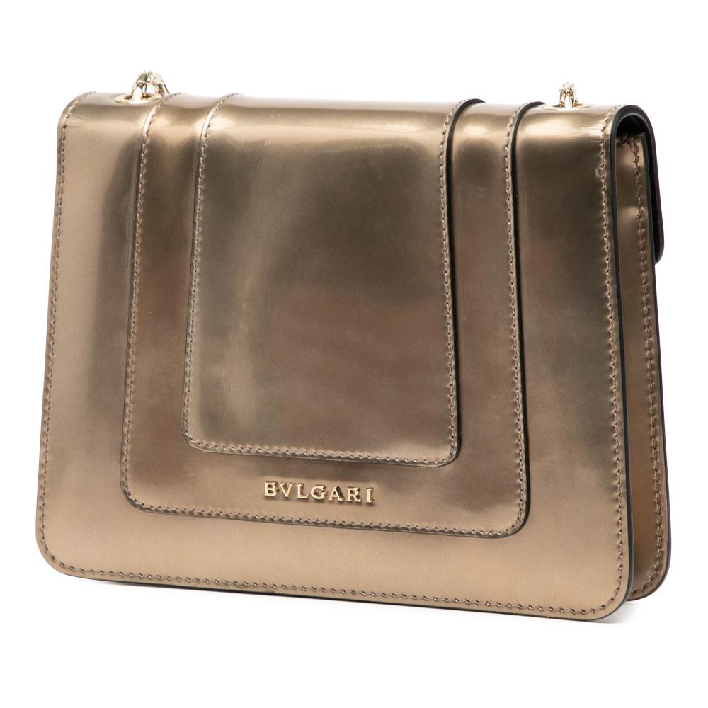 Bvlgari B Bvlgari Gold Patent Leather Leather Small Patent Serpenti Forever Crossbody Italy