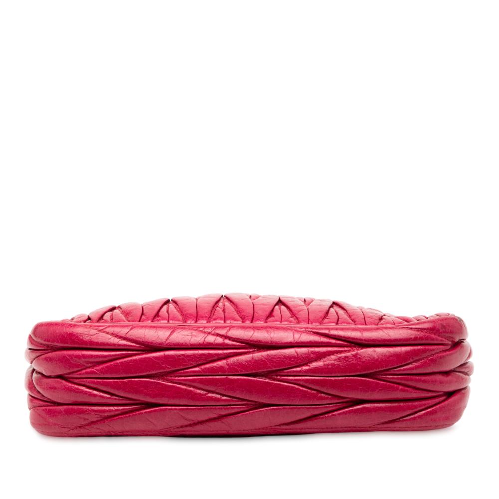 Miu Miu B Miu Miu Pink Dark Pink Calf Leather Matelasse Shoulder Bag Turkey