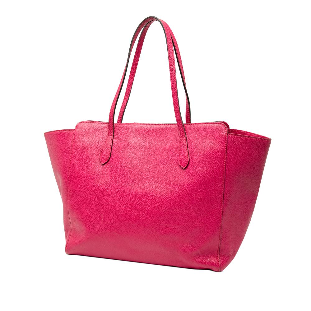 Gucci B Gucci Pink Dark Pink Calf Leather Medium Swing Tote Italy