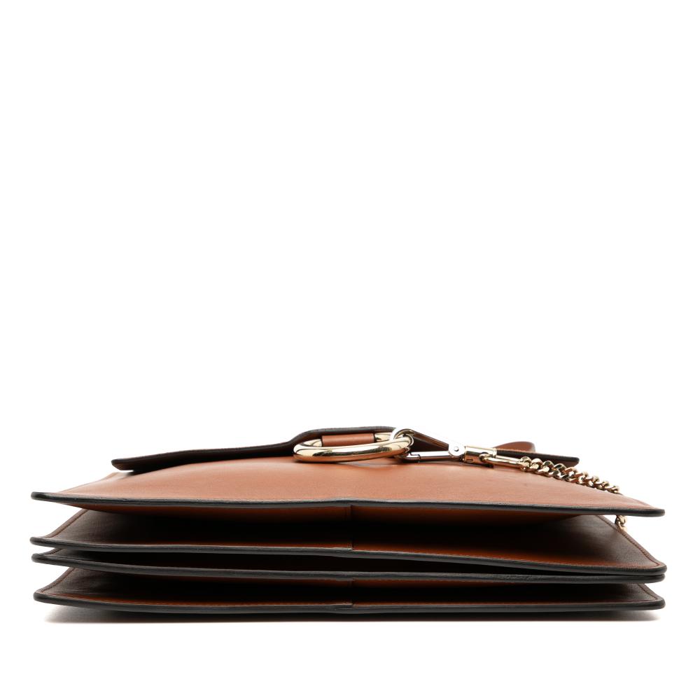 Chloé B Chloé Brown Calf Leather Medium skin and Suede Faye Crossbody Italy