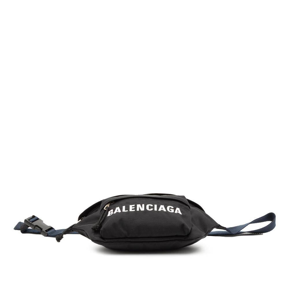 Balenciaga AB Balenciaga Black Nylon Fabric Logo Wheel Belt Bag Italy