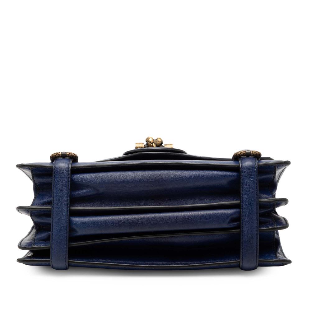 Bottega Veneta B Bottega Veneta Blue Nappa Leather Leather Nappa Intrecciato City Knot Shoulder Bag Italy