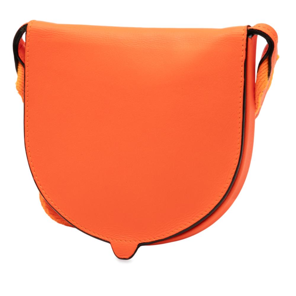 Loewe AB LOEWE Orange Calf Leather Small Soft skin Heel Pouch Spain
