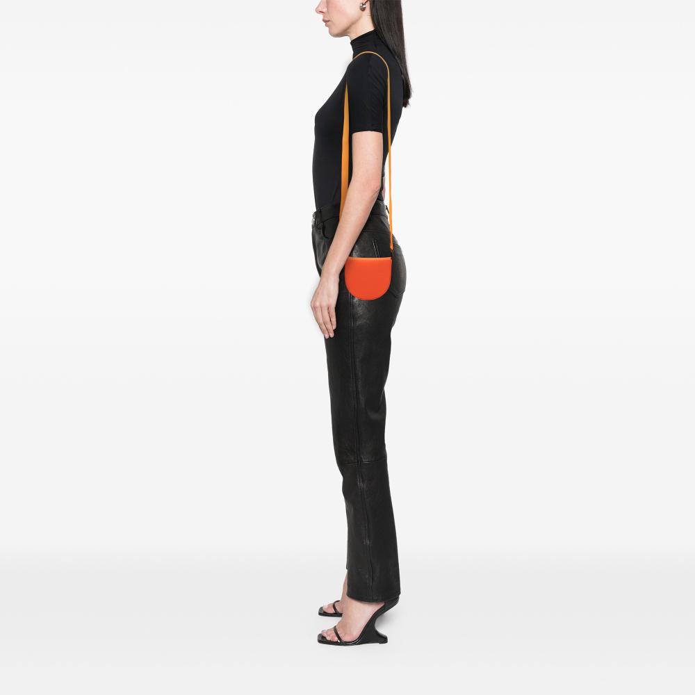 Loewe AB LOEWE Orange Calf Leather Small Soft skin Heel Pouch Spain