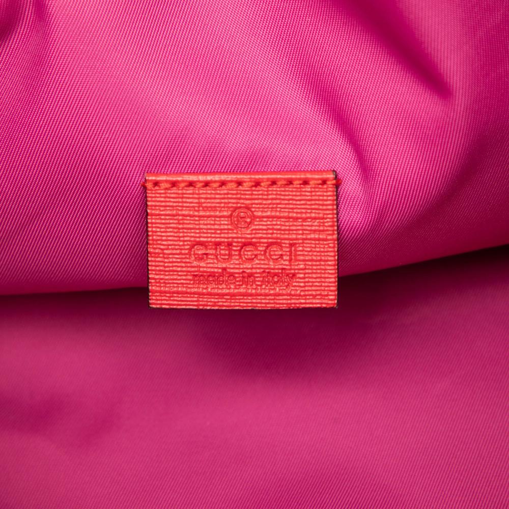 Gucci AB Gucci Brown Beige Coated Canvas Fabric GG Supreme Web Star Print Childrens Backpack Italy