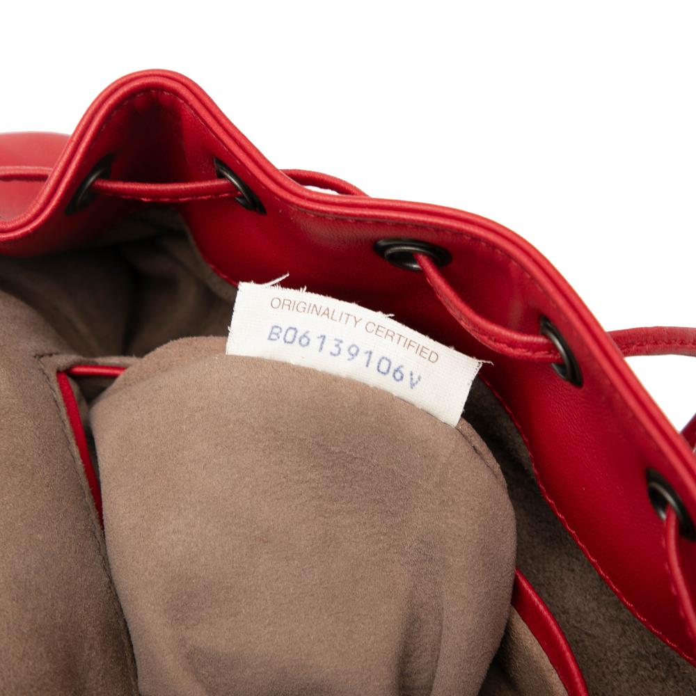 Bottega Veneta B Bottega Veneta Red Calf Leather Intrecciato Backpack Italy