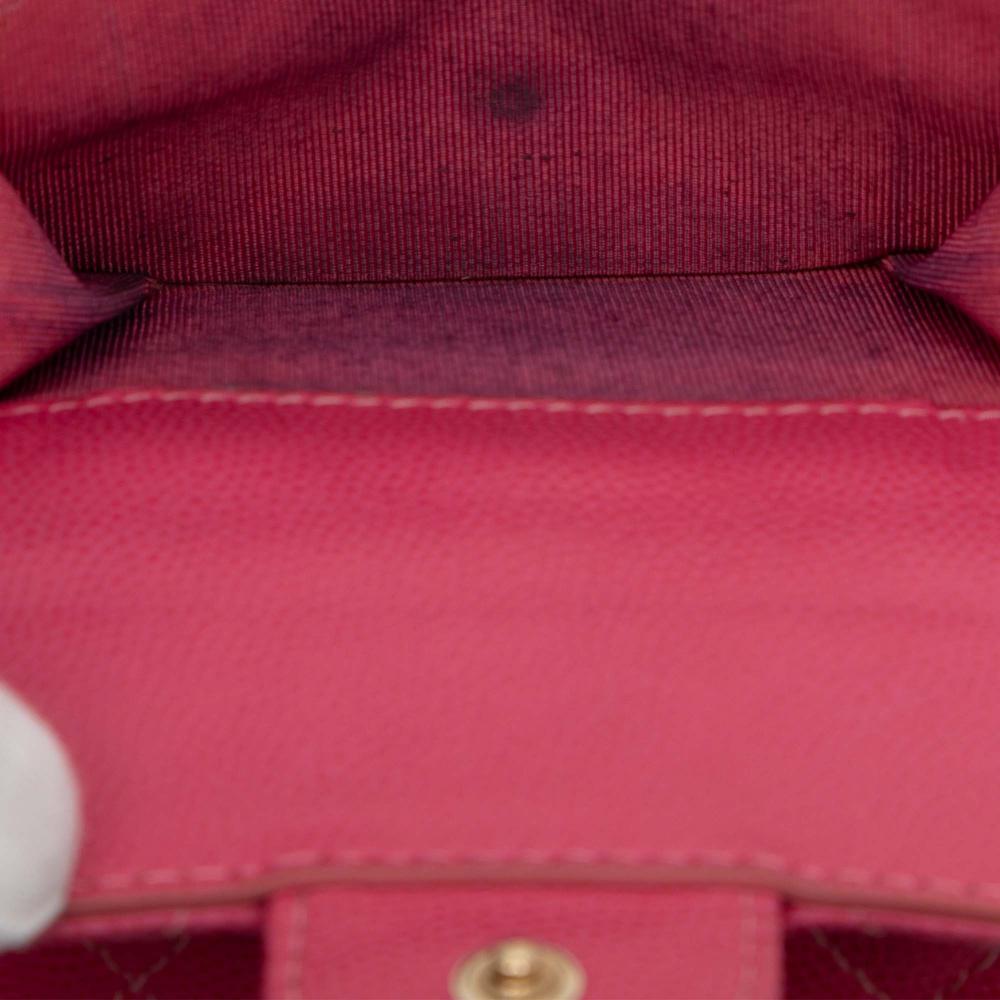 Chanel B Chanel Pink Caviar Leather Leather CC Quilted Caviar Compact Flap Wallet Italy