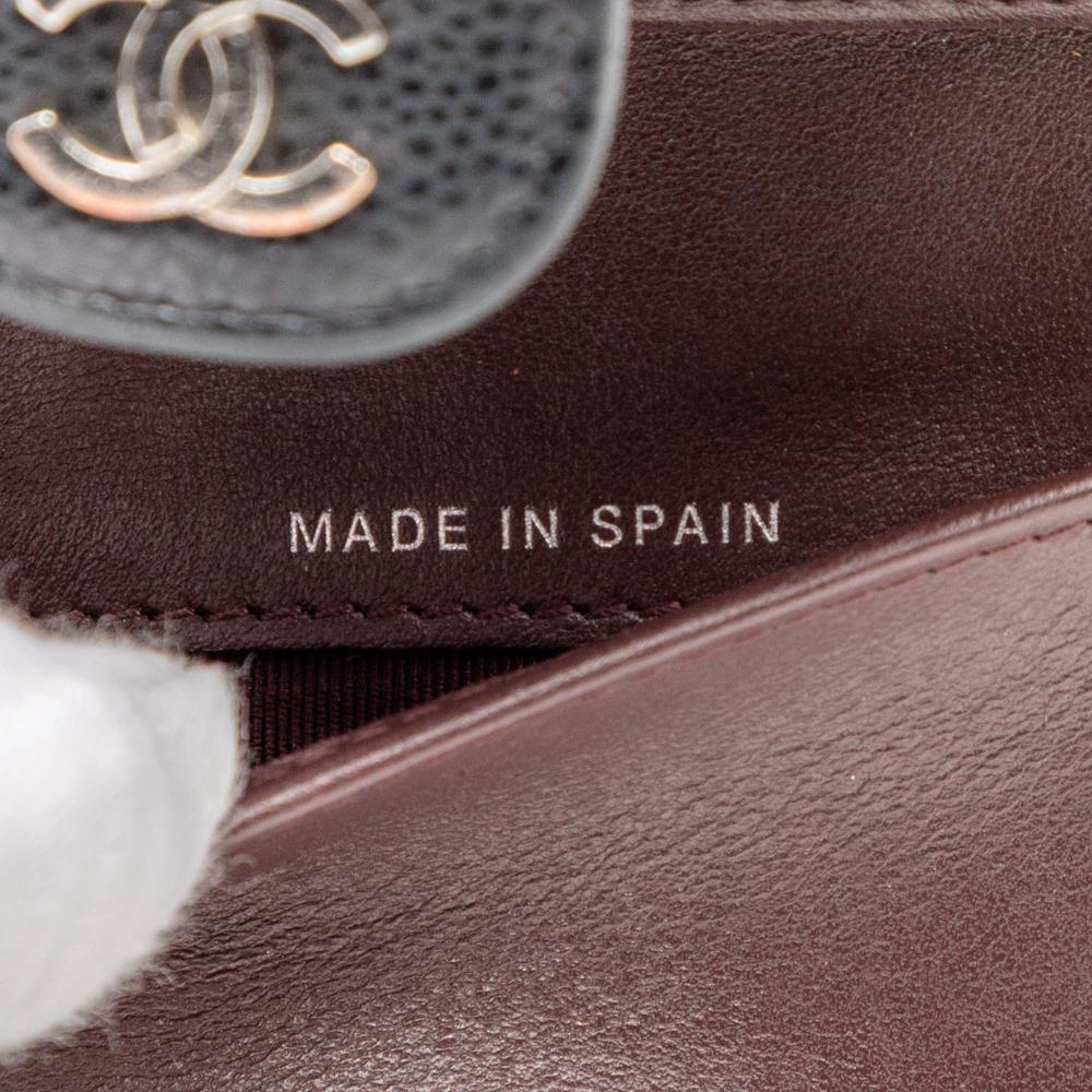 Chanel B Chanel Black Caviar Leather Leather Classic Caviar Trifold Flap Wallet Spain