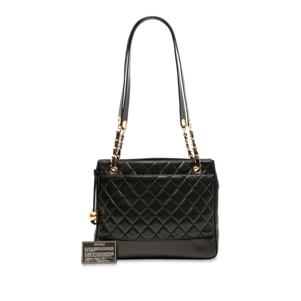 Chanel B Chanel Black Caviar Leather Leather Quilted Caviar Chain Tote Italy