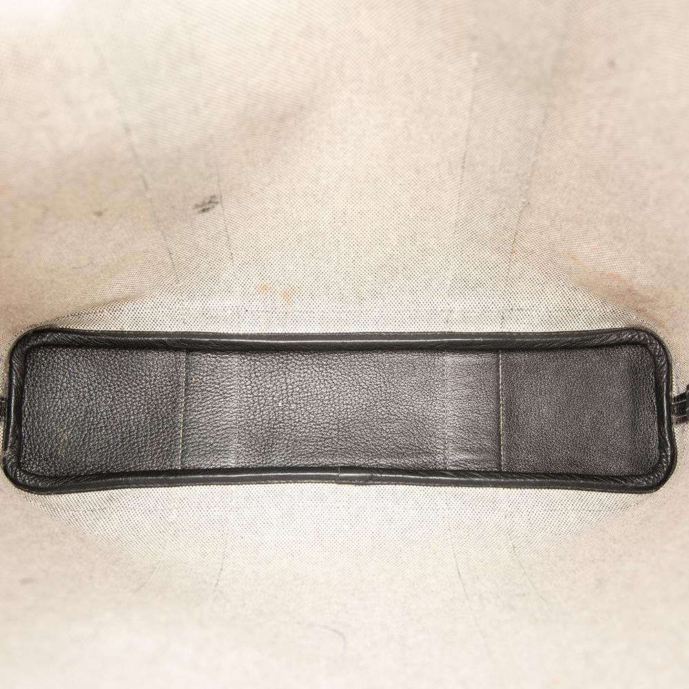 Hermès B Hermès Brown Beige with Black Canvas Fabric Toile and Buffalo Leather Garden File 37 France