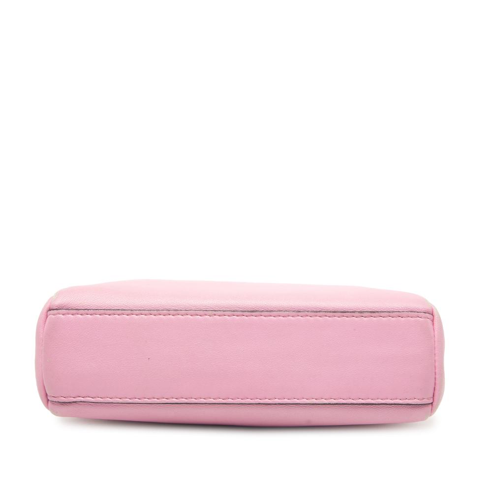 Fendi B Fendi Pink Calf Leather Micro Peekaboo Satchel Italy