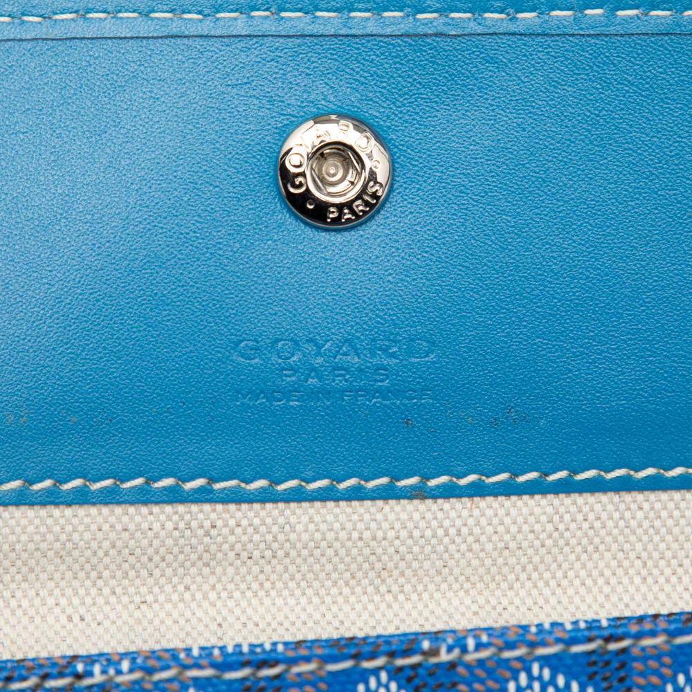Goyard AB Goyard Blue Coated Canvas Fabric Goyardine Saint Louis PM France