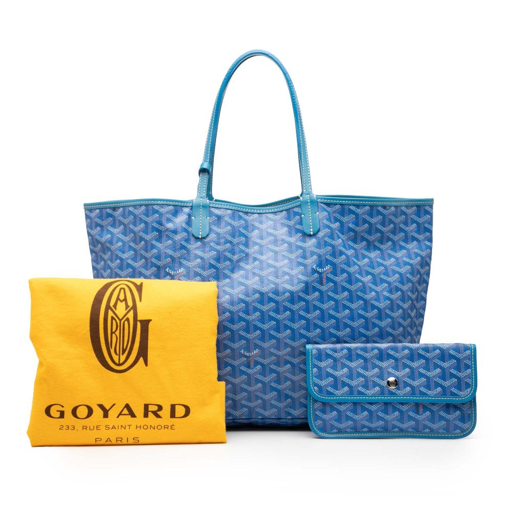 Goyard AB Goyard Blue Coated Canvas Fabric Goyardine Saint Louis PM France