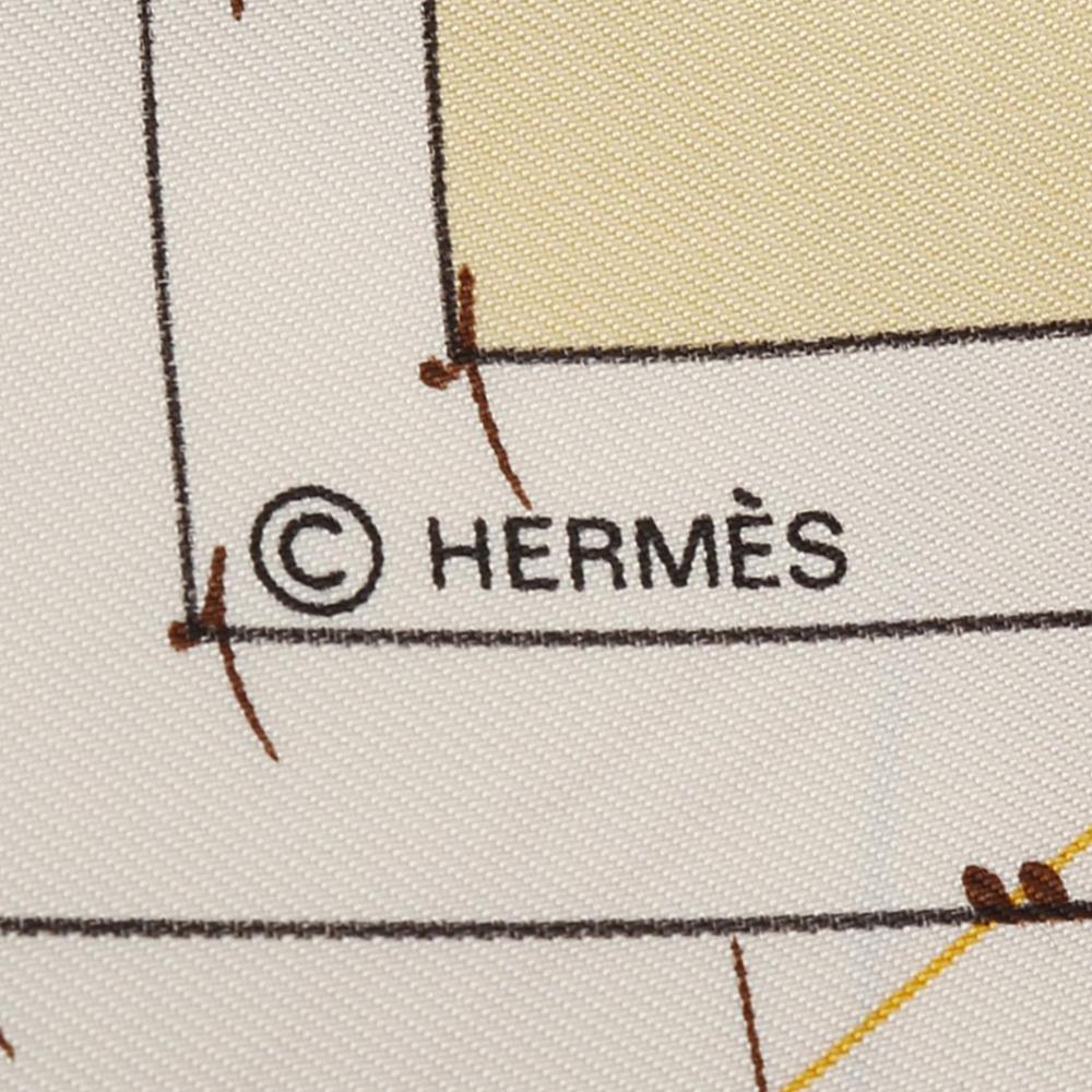 Hermès AB Hermès Yellow Silk Fabric La Musique des Spheres Scarf 90 France