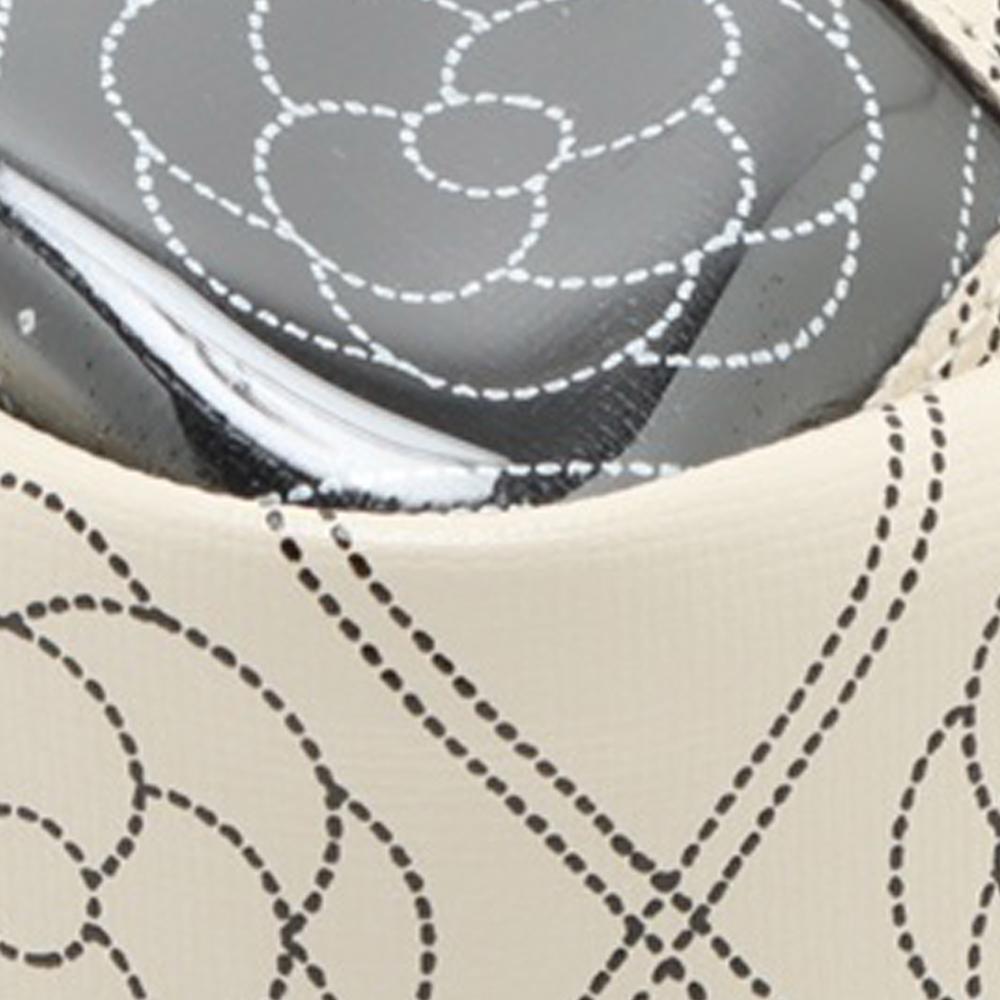 Chanel AB Chanel Black with White Ivory Coated Canvas Fabric Camellia Logo Camera Bag France