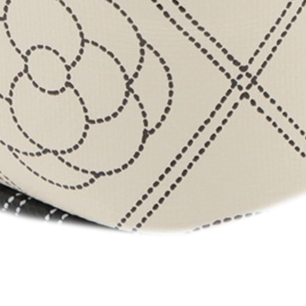 Chanel AB Chanel Black with White Ivory Coated Canvas Fabric Camellia Logo Camera Bag France