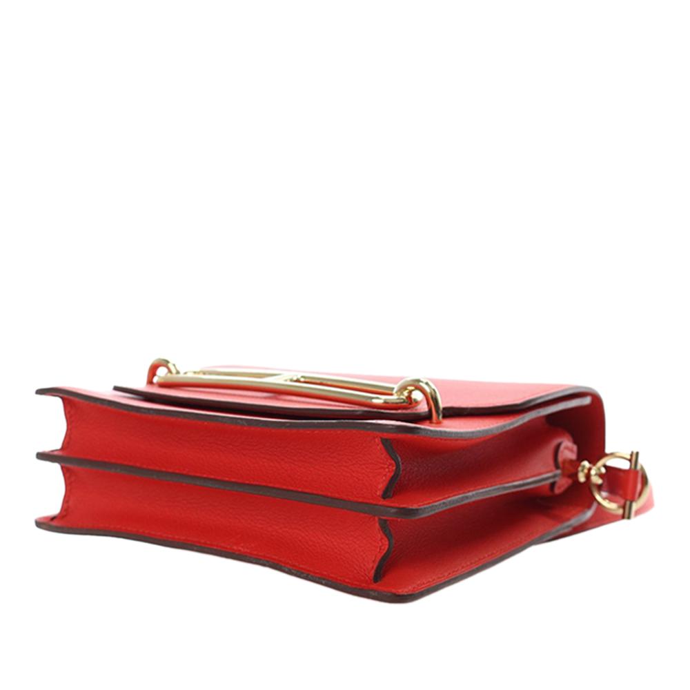 Hermès AB Hermès Red Calf Leather Mini Evercolor Sac Roulis 18 France