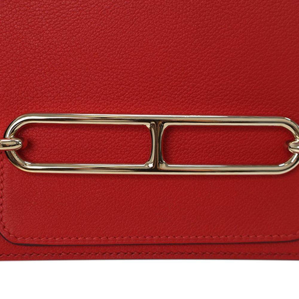 Hermès AB Hermès Red Calf Leather Mini Evercolor Sac Roulis 18 France