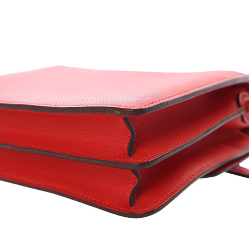 Hermès AB Hermès Red Calf Leather Mini Evercolor Sac Roulis 18 France