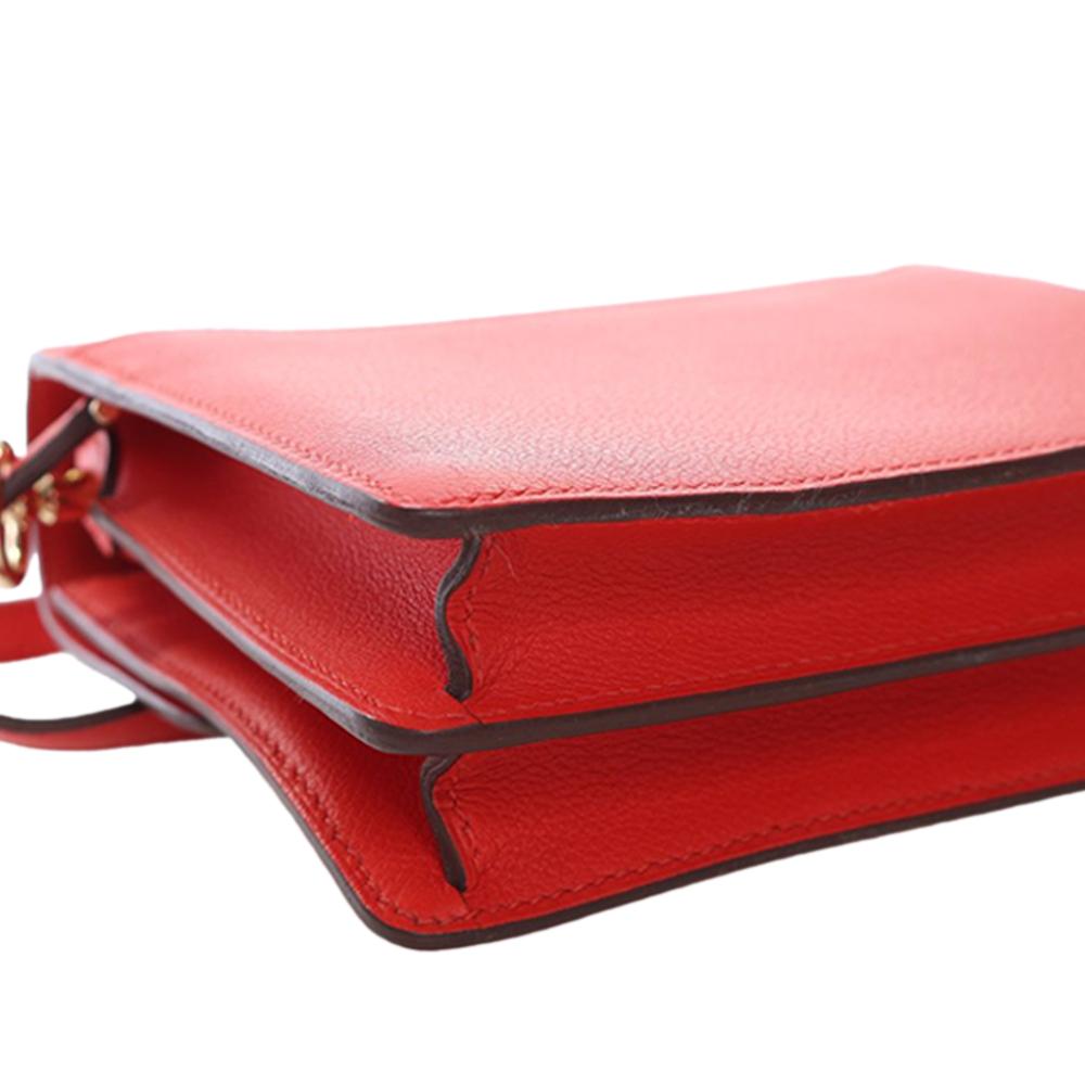 Hermès AB Hermès Red Calf Leather Mini Evercolor Sac Roulis 18 France