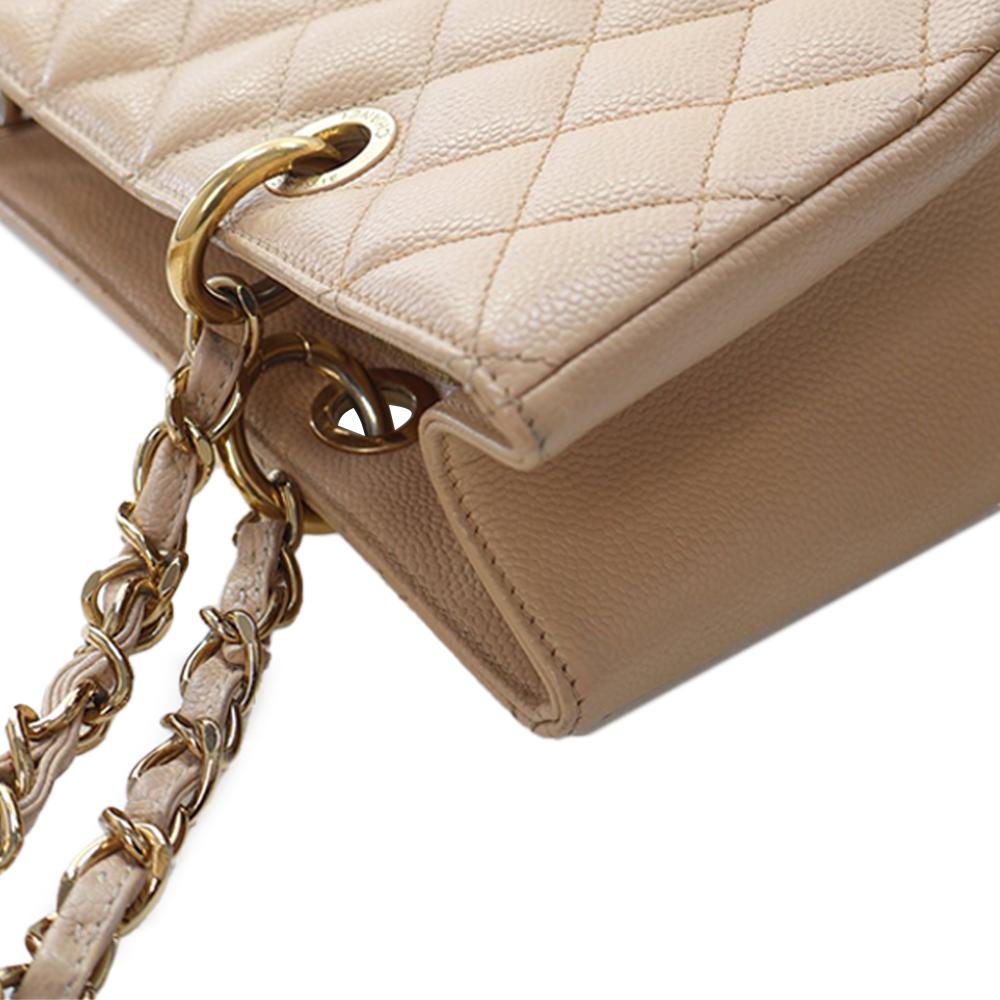 Chanel AB Chanel Brown Beige Caviar Leather Leather Caviar Grand Shopping Tote Italy