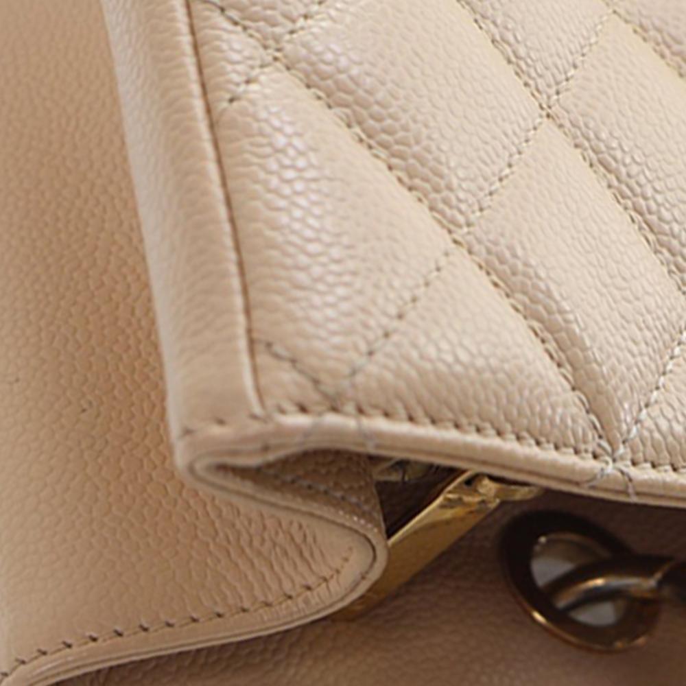 Chanel AB Chanel Brown Beige Caviar Leather Leather Caviar Grand Shopping Tote Italy