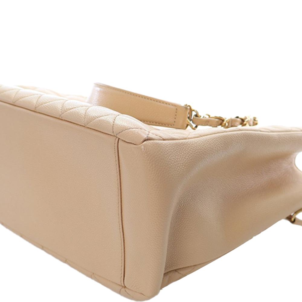Chanel AB Chanel Brown Beige Caviar Leather Leather Caviar Grand Shopping Tote Italy