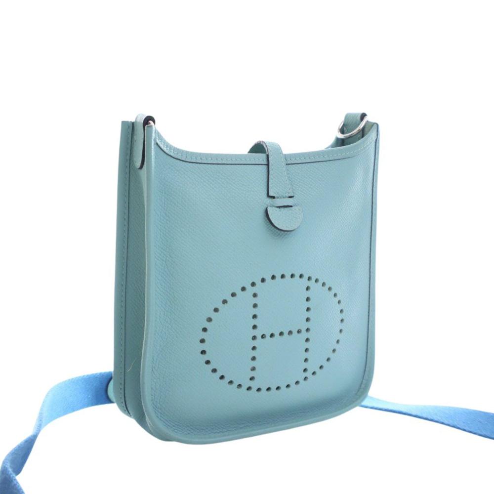 Hermès AB Hermès Blue Light Blue Calf Leather Epsom Evelyne TPM France