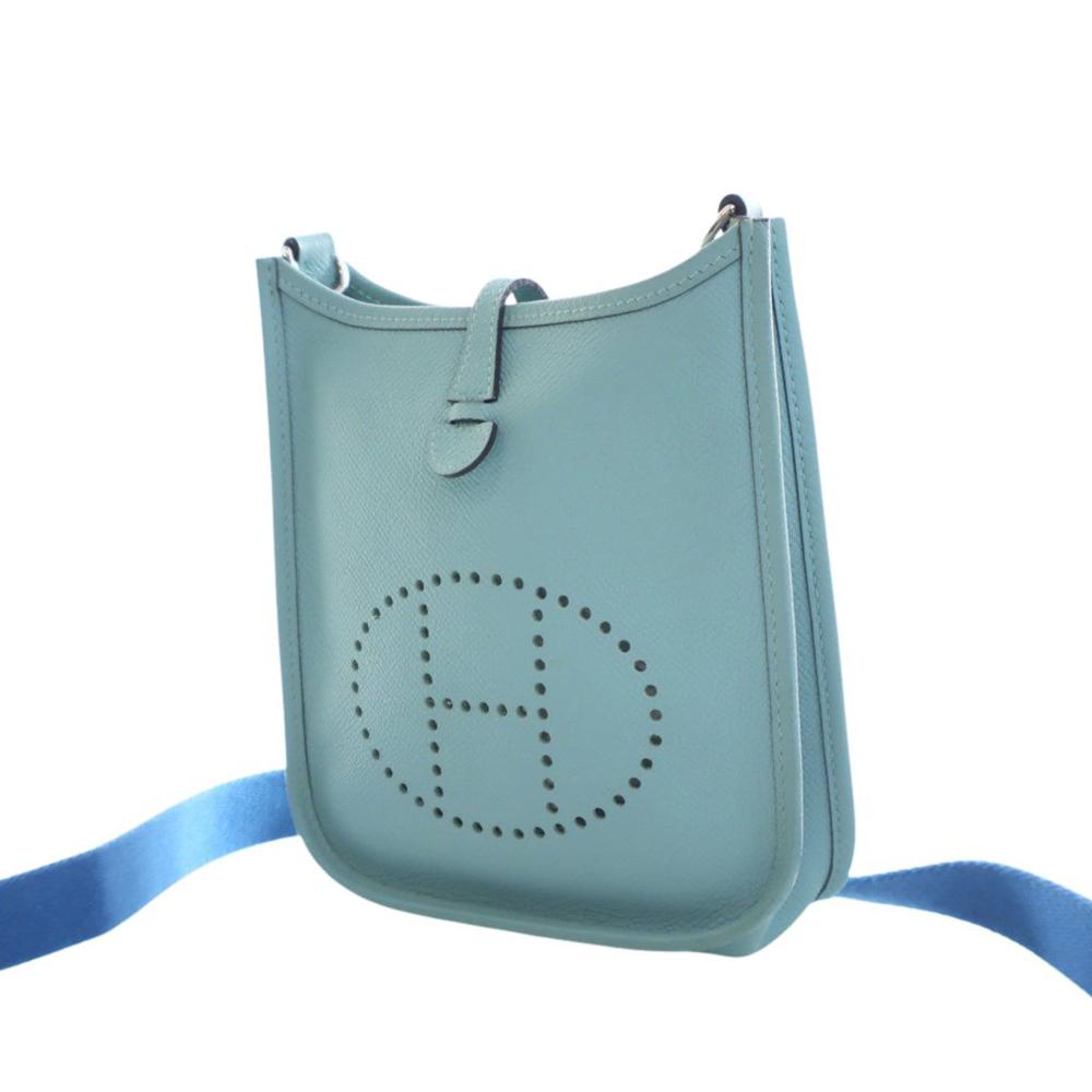 Hermès AB Hermès Blue Light Blue Calf Leather Epsom Evelyne TPM France