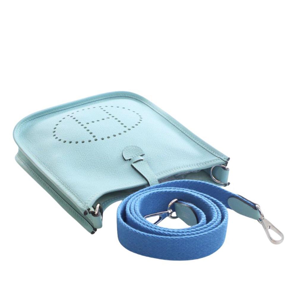 Hermès AB Hermès Blue Light Blue Calf Leather Epsom Evelyne TPM France