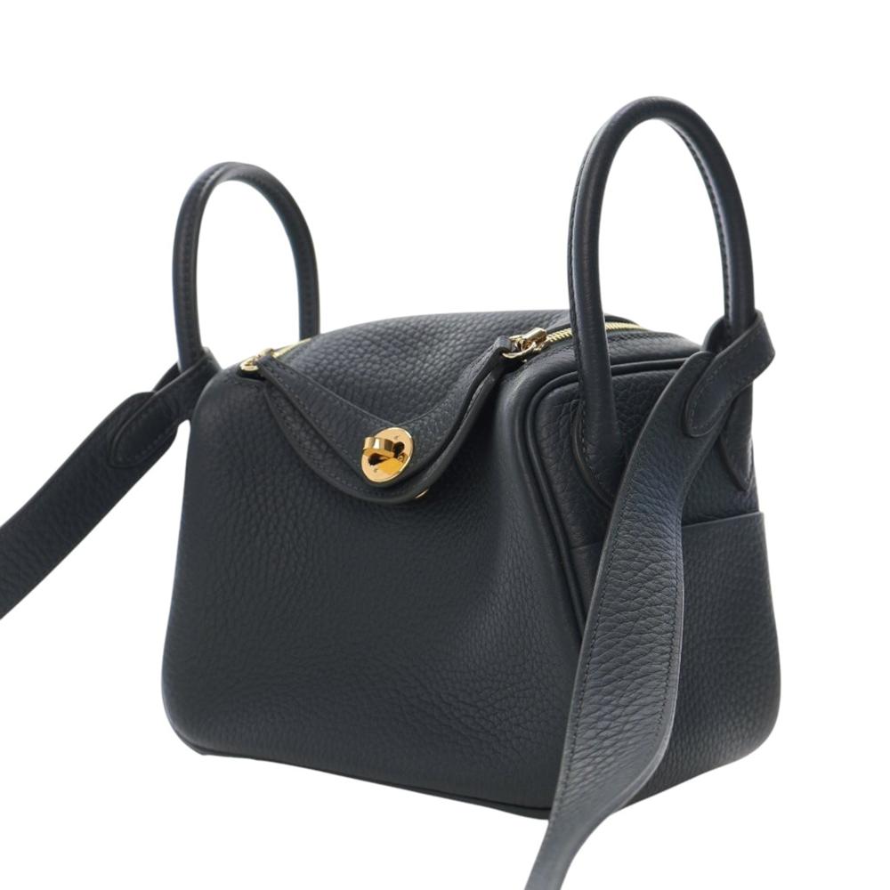 Hermès AB Hermès Green Dark Green Calf Leather Mini Clemence Lindy 20 France