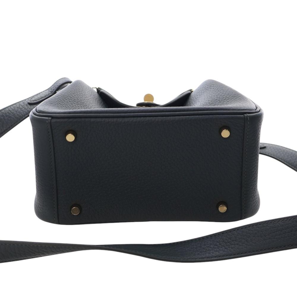 Hermès AB Hermès Green Dark Green Calf Leather Mini Clemence Lindy 20 France