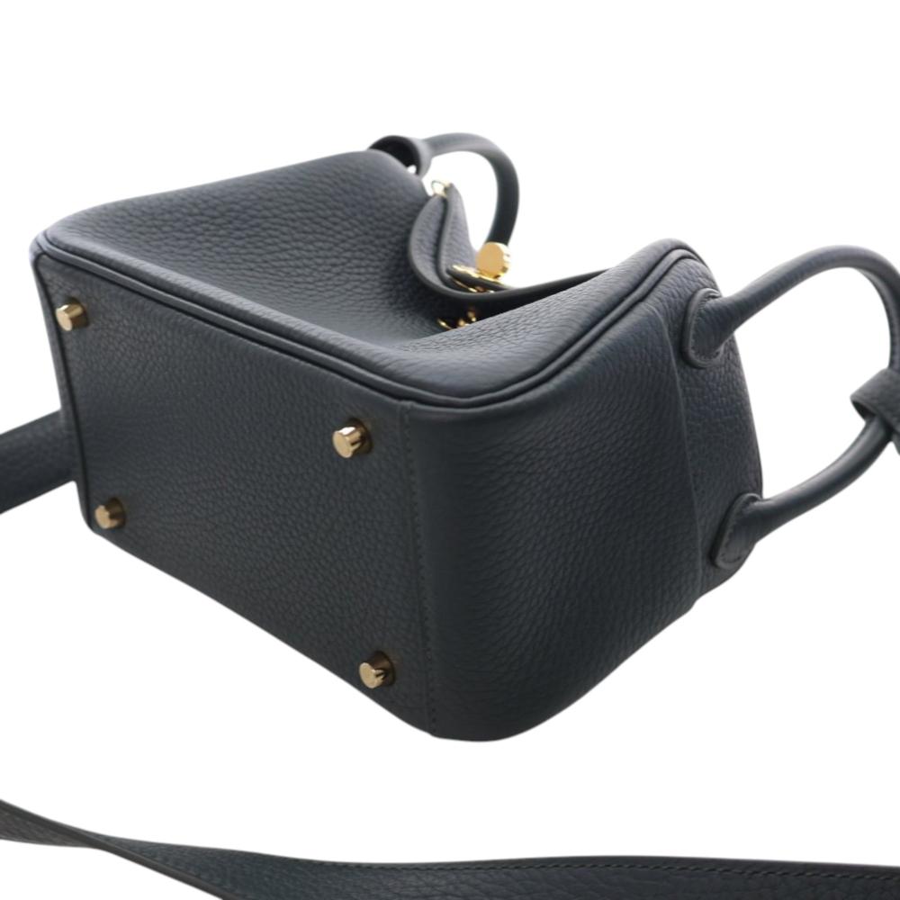 Hermès AB Hermès Green Dark Green Calf Leather Mini Clemence Lindy 20 France