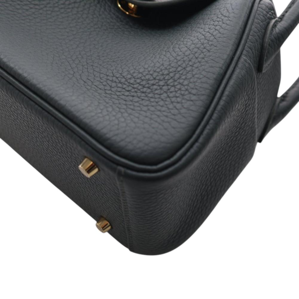 Hermès AB Hermès Green Dark Green Calf Leather Mini Clemence Lindy 20 France